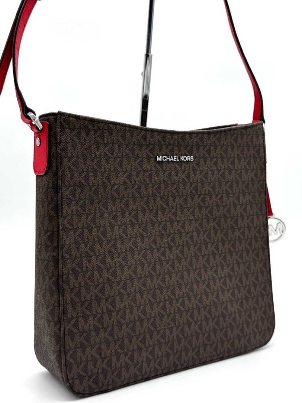 Michael Kors Large Messenger Crossbody Bag Brown/Red